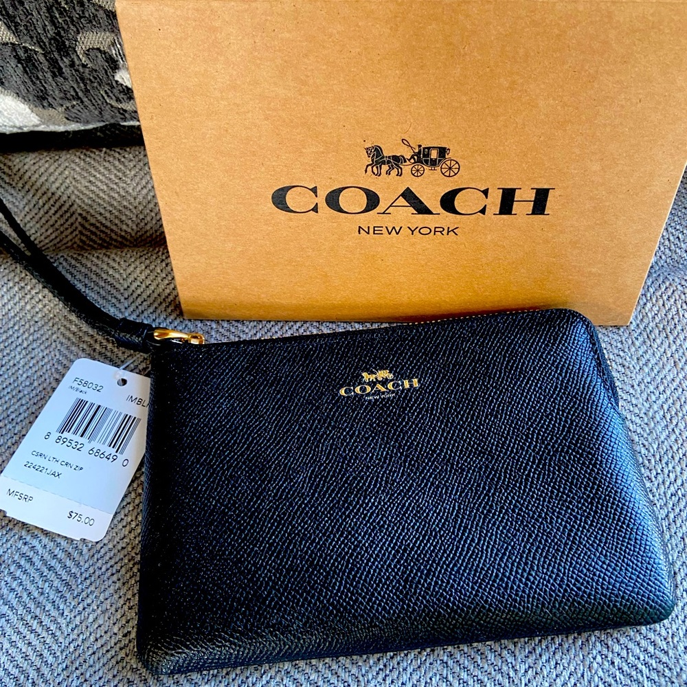Coach Black Small Wristlet